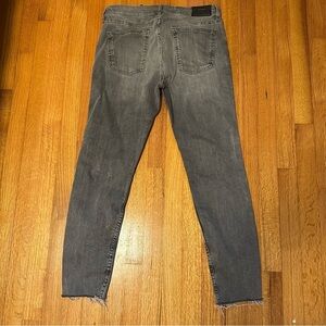 Zara Raw Hem Distressed Denim Skinny Jeans Grey Size us 12 Eur 44(h8